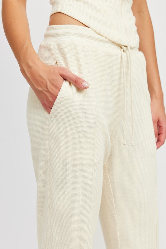 HIGH WAIST WAFFLE PANTS