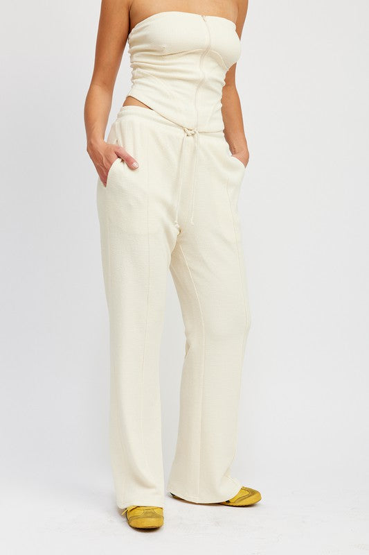 HIGH WAIST WAFFLE PANTS