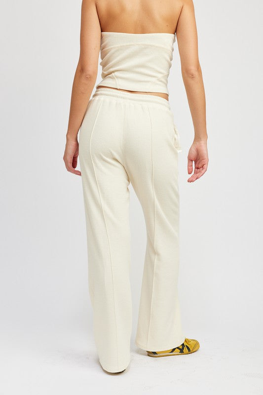 HIGH WAIST WAFFLE PANTS