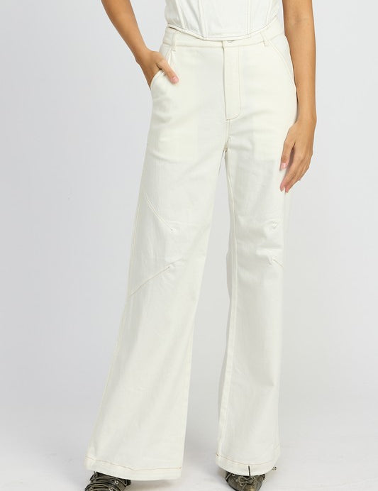 HIGH WAISTED WIDE LEG PANTS