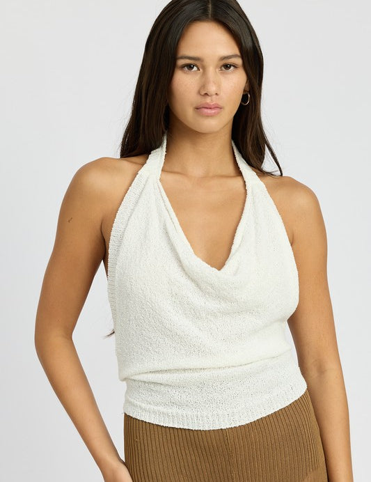 COWL NECK HALTER TOP