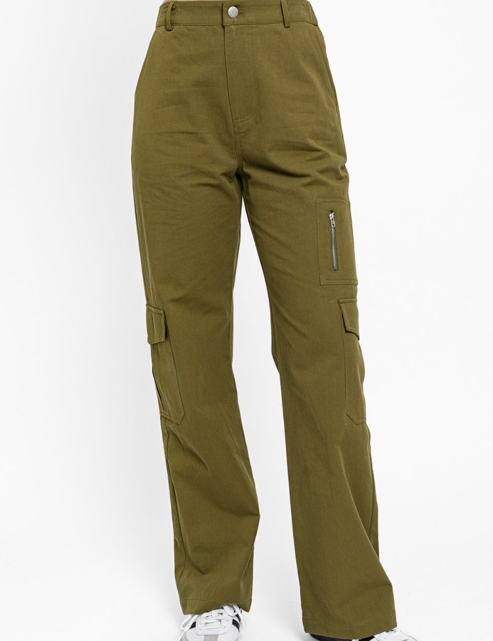 Le Lis High Waisted Wide Leg Cargo Pants with Pockets