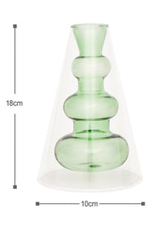 Double Layer Transparent Glass Vase 3 pcs/set