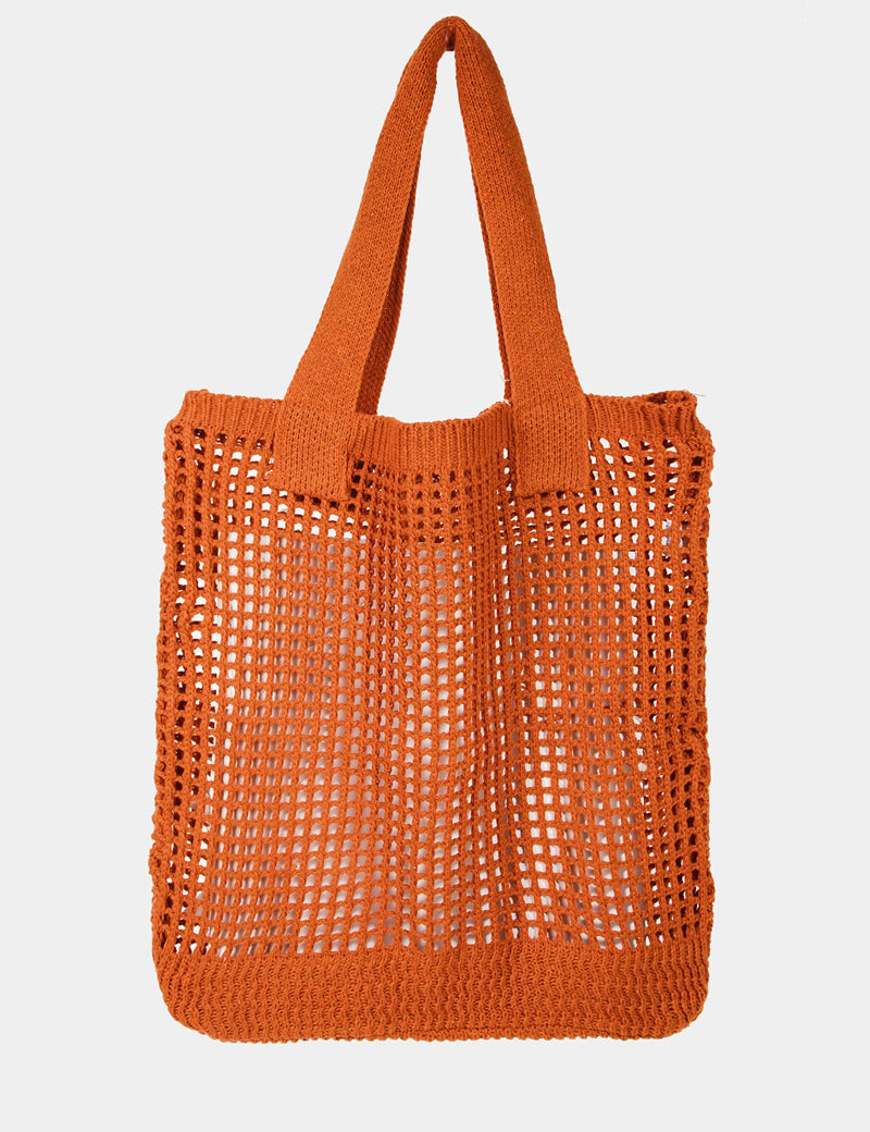 Fame Pointelle Knit Crochet Tote Bag