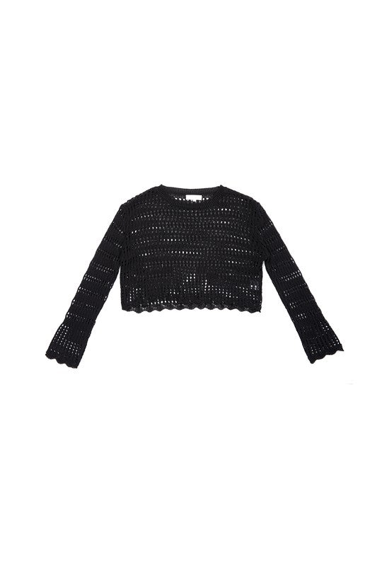 Mesh knit crop top